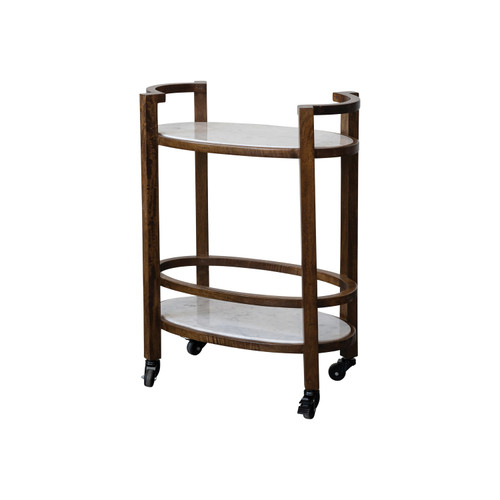 Mango Wood 2-Tier Bar Cart Mango Wood 2-Tier Bar Cart