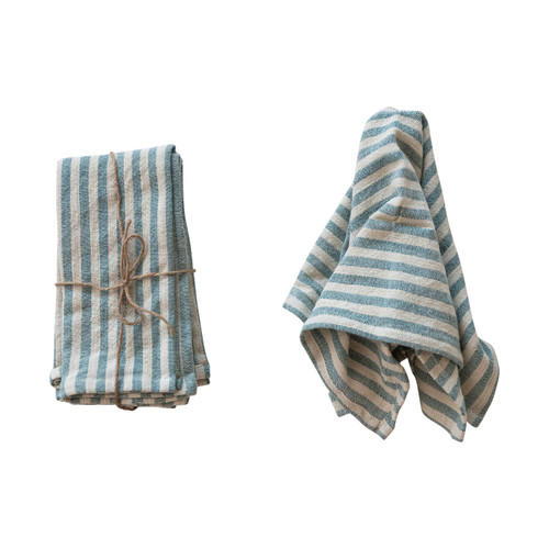 Woven Cotton Napkins - Stripes, Set of 4