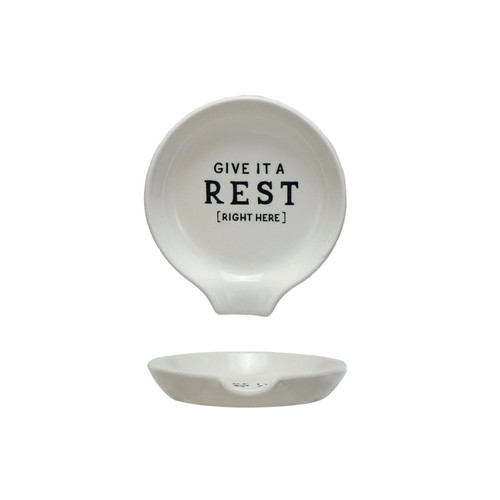 Stoneware Spoon Rest, "Give It A Rest"