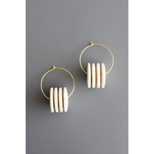 Wood hoop earrings