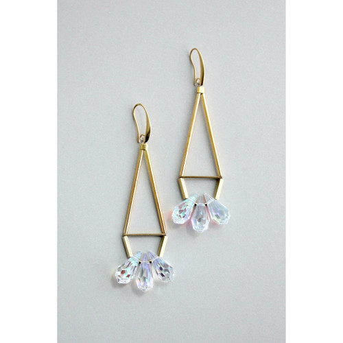 Crystal glass geometric earrings