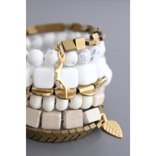 White and gold color wrap bracelet