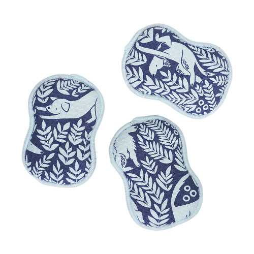 Re-Usable Sponge Set - Nuthatch Dog Park, Navy