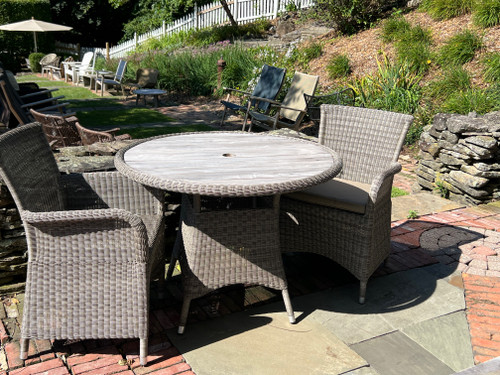 CO9 Design Sample Set (50% OFF) - Savannah White Coral Wicker Dining Chairs & Table