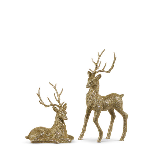 14.5" Champagne Glitter Deer 14.5" Champagne Glitter Deer