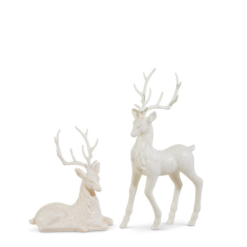 14.5" White Glitter Deer 14.5" White Glitter Deer