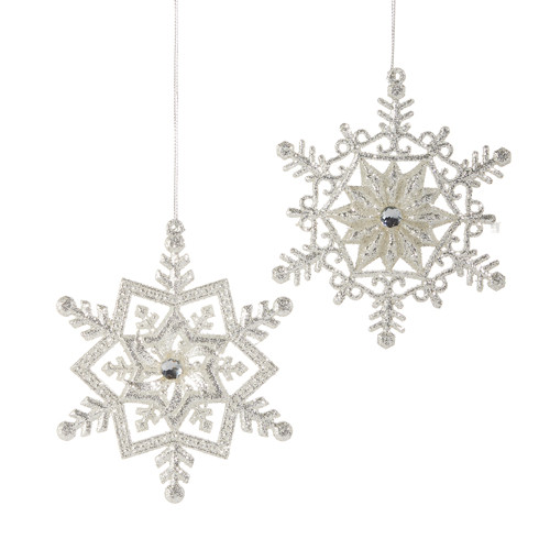 Silver Snowflake Ornament, 5"