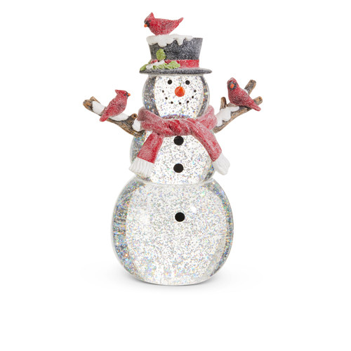 Lighted Snowman with Silver Swirling Glitter, 12" Lighted Snowman with Silver Swirling Glitter, 12"