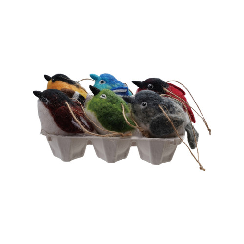 Wool Ornaments, Set of 6