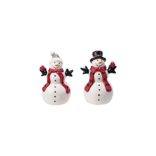 Stoneware Snowmen Salt & Pepper Shakers Stoneware Snowmen Salt & Pepper Shakers