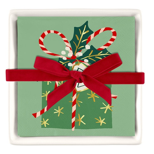 Ceramic Napkin Tray + Napkins - Present Ceramic Napkin Tray + Napkins - Present