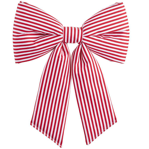 Red Stripe Bow With Clip Red Stripe Bow With Clip