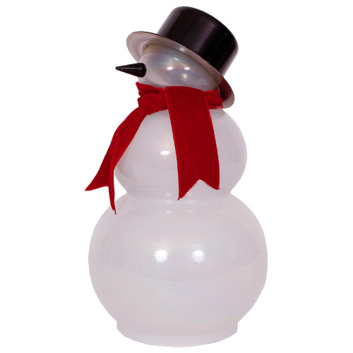 Snowman 8.5"H White Pearl Glass Snowman 8.5"H White Pearl Glass