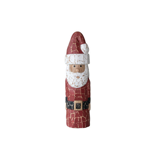 Handmade Mango Wood Santa, Distressed Finish