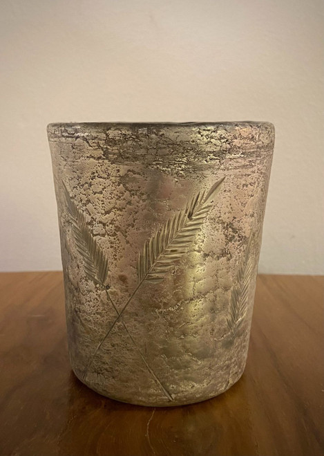 Etched Harvest Votive, 4x4x4.5" Etched Harvest Votive, 4x4x4.5"