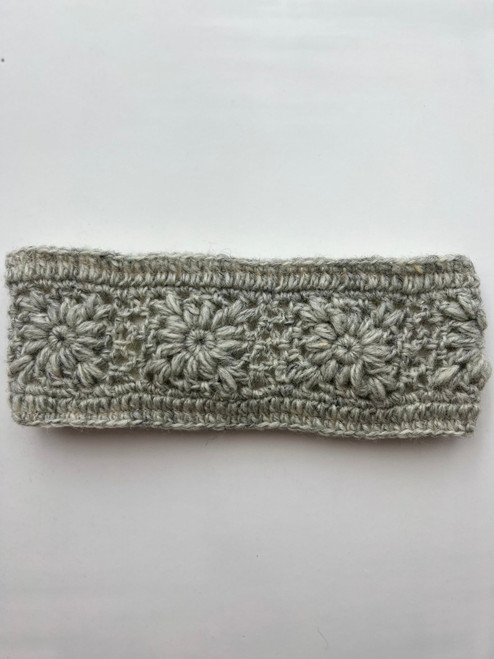 Natural Light Grey Sheep Wool Headband with Fleece