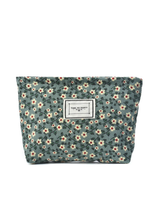 Cosbai - Corduroy Floral Cosmetic & Storage Bag