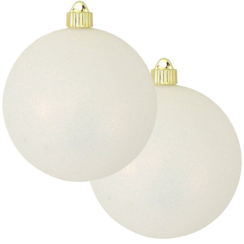 Snow Glitter Round Shatterproof Ornament, 6"