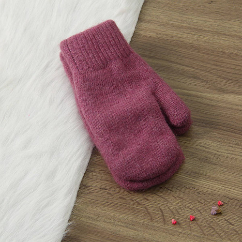 Rabbit Fur Full Finger Gloves – Purple