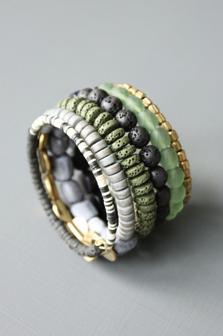 Moss and Purple Wrap Bracelet