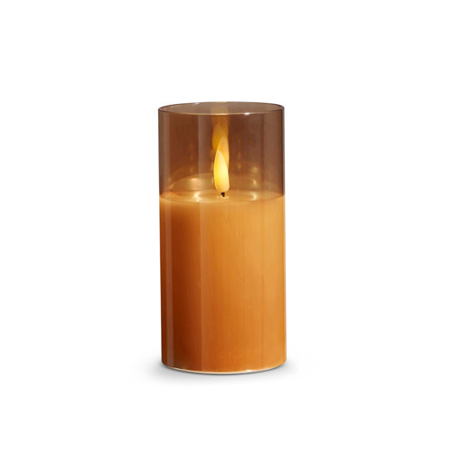 Gold Glass Ivory Pillar Candle, 2" X 4"