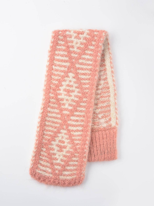 Scarvii - Two-Tone Knitted Scarf with Slip-Through Design, Pink