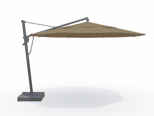 13' Cantilever Plus, Anthracite Pole with Taupe Canopy & Rolling Base