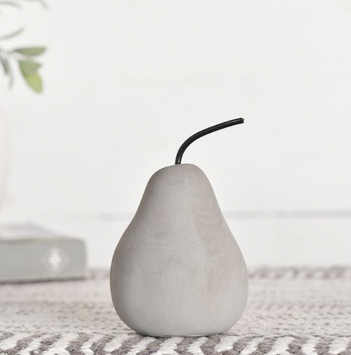 4" Grey Cement Pear