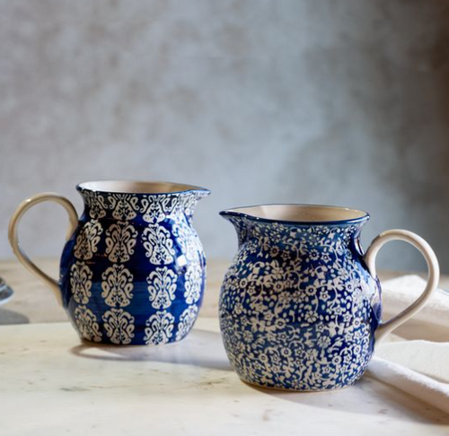 Blue Floral Pitcher