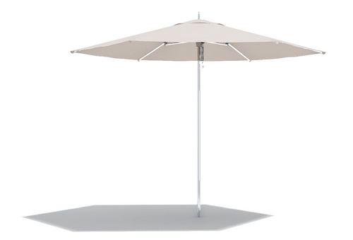 Ocean Master Classic 10.0' Hexagon Umbrella, Scallop Canopy with Polished Titanium Pole