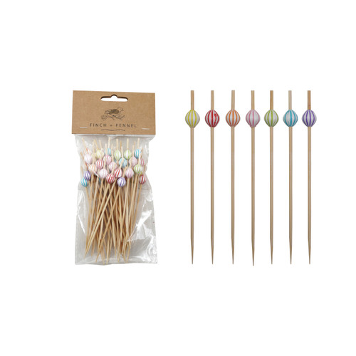 Ball Bamboo Single Use Picks