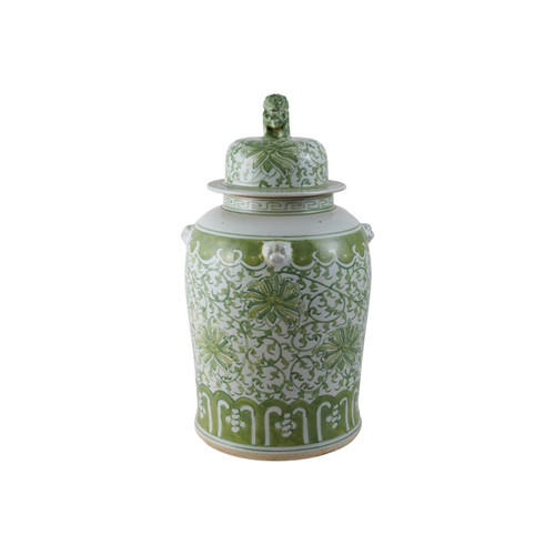 Hand-Painted Floral Stoneware Ginger Jar