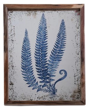Wood Framed Mirrored Fern