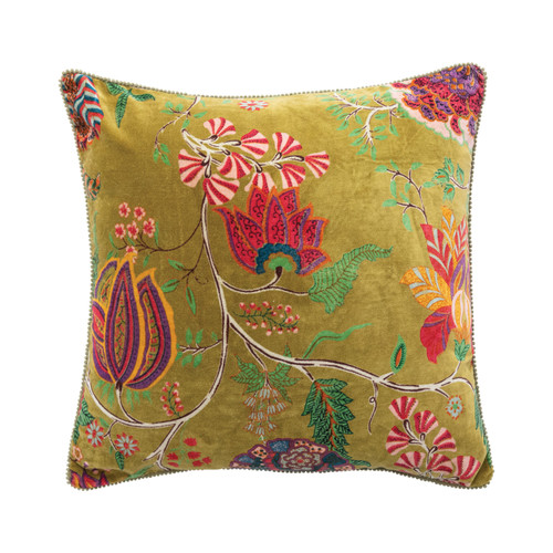 20" Square Cotton Velvet Pillow