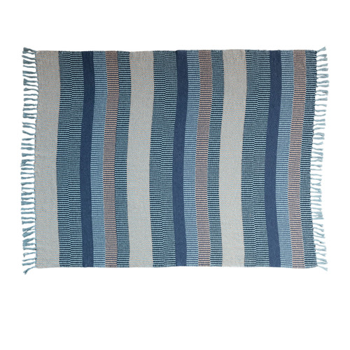 Striped Woven Recycled Cotton Blend Throw