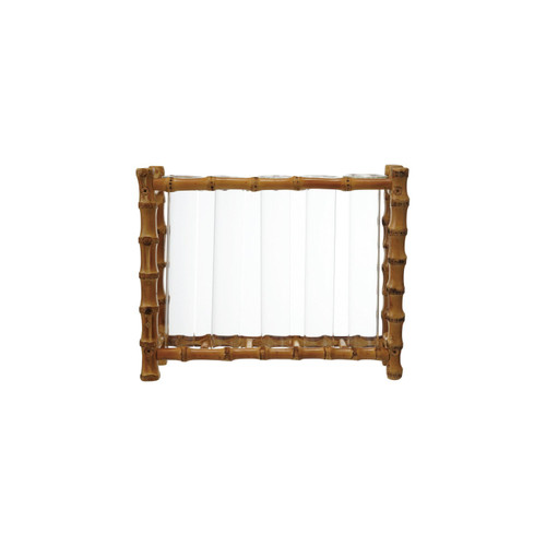 Bamboo Stand with 5 Glass Vases, Natural