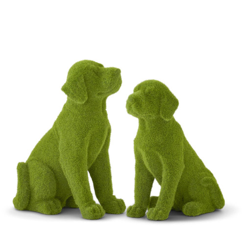 Green Flocked Mossy Dog