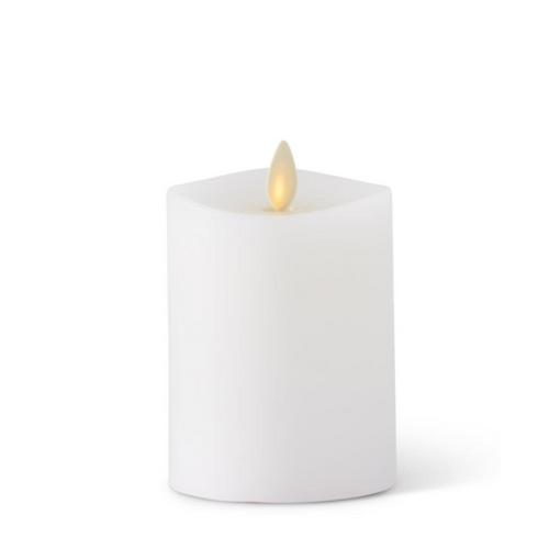 White Wax Indoor Pillar Luminara Candle, 3x4.5 Inch