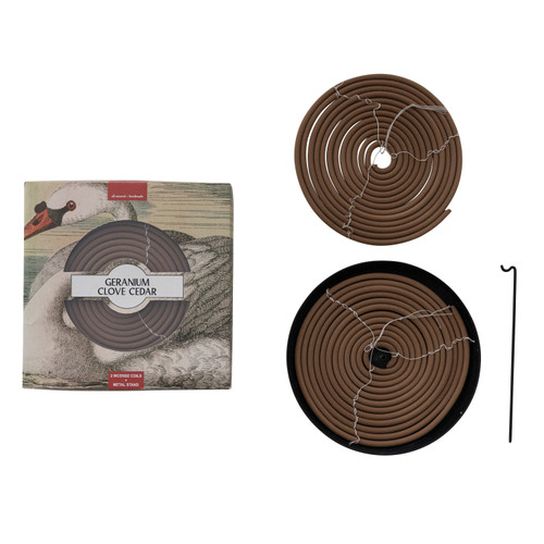 Outdoor Hanging Incense Coils - Geranium, Clove & Cedar