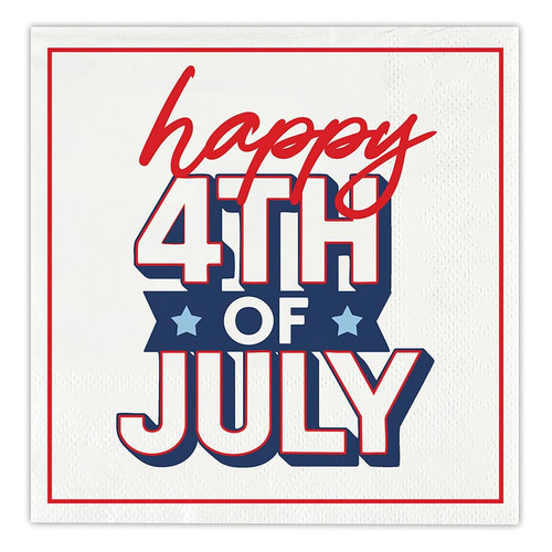 Happy 4th of July - Beverage Napkins