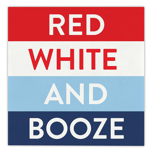 Red White And Booze - Beverage Napkins