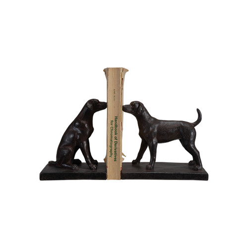 Resin Dog Bookends, Black