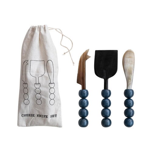 Natural Horn Cheese Knives
