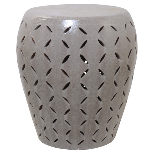 22"H Lattice Garden Stool/Table, Gray Glaze