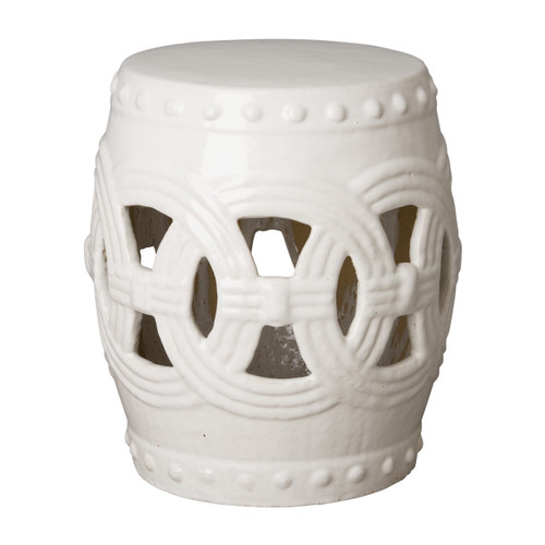 19"H Eternity Garden Stool/Table, Distressed White