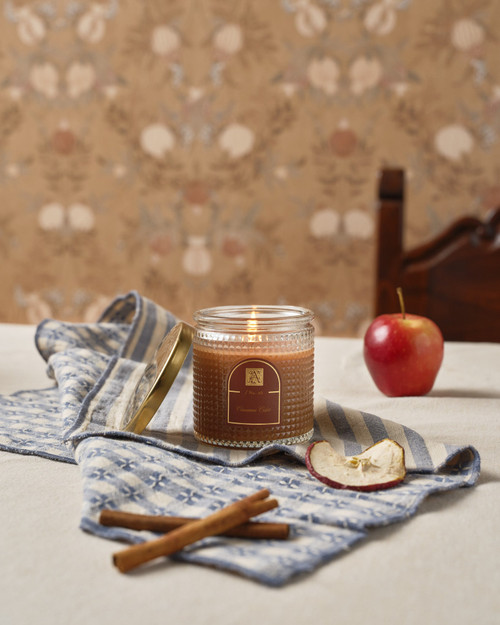 Cinnamon Cider - Textured Glass Candle - 6 oz Candle