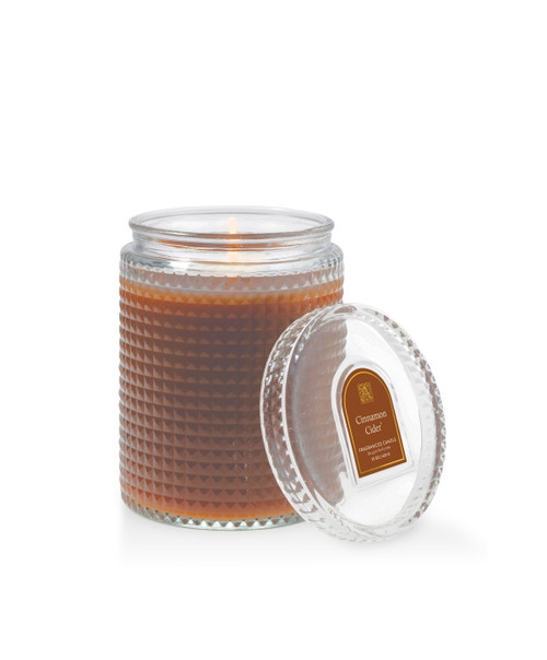 Cinnamon Cider - Textured Glass Candle - 15 oz Candle
