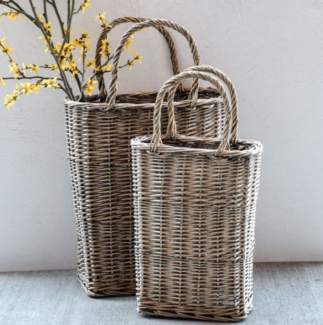 Tall French Willow Flower Basket