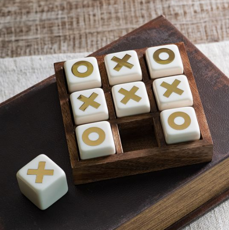 5" Wood & Resin Tic Tac Toe Set