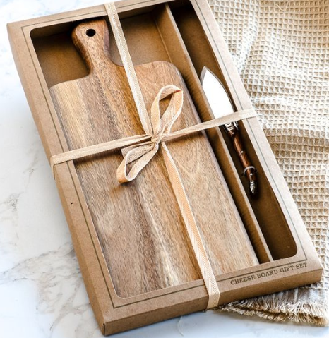 Acacia Cheese Board & Knife Set